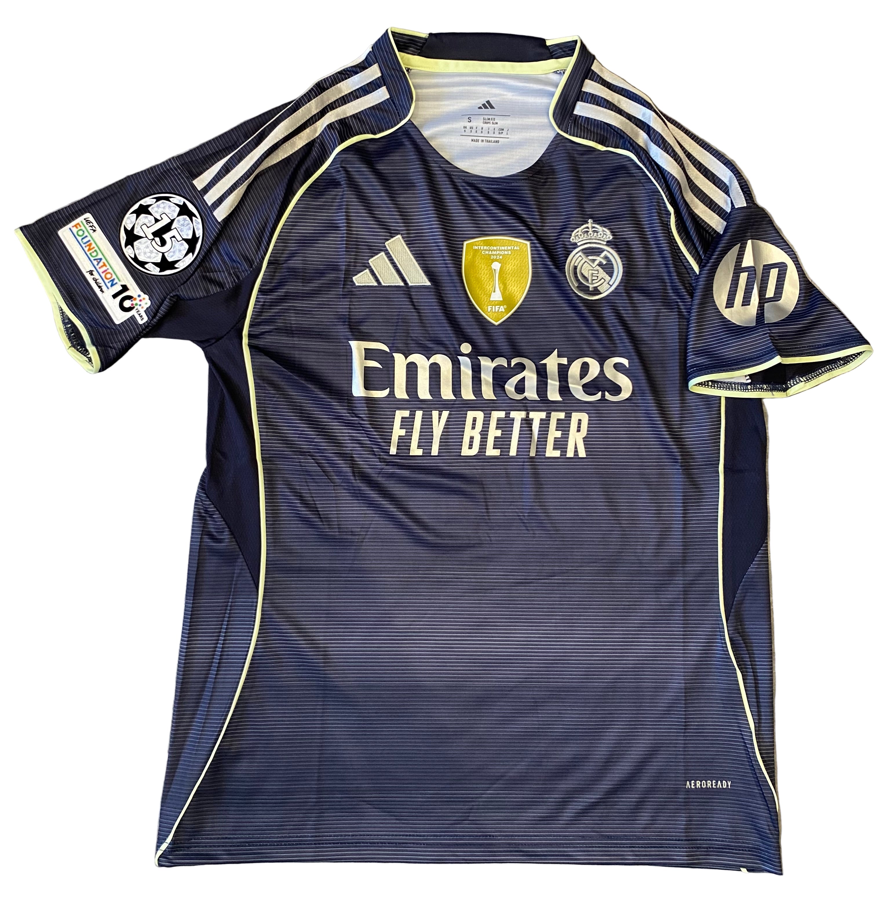 Real Madrid 25/26 Silver Away Kit 🏟️ | UCL Badge | Luxury Edition 👑