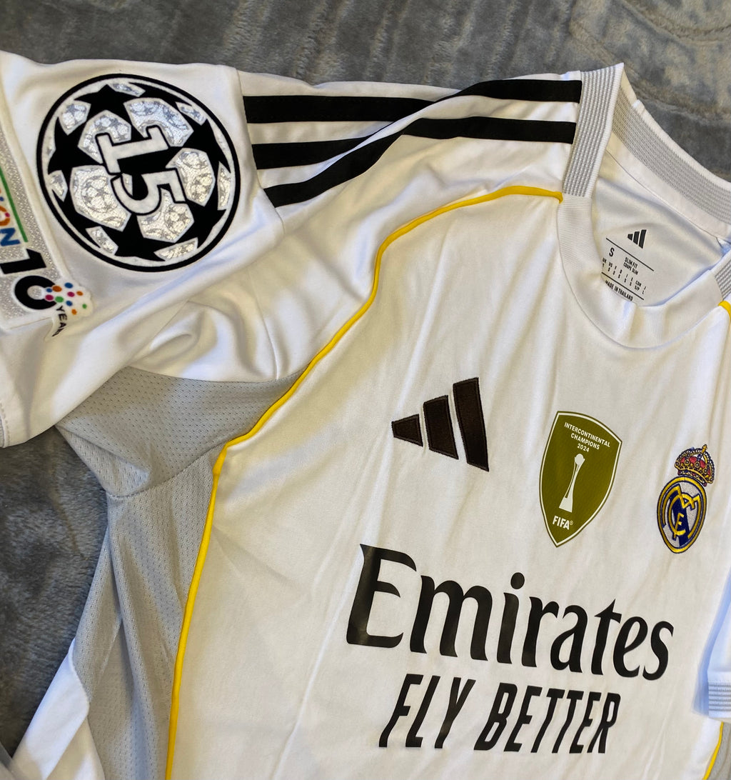 Mbappé x Real Madrid 25/26 Home Kit 👑 | #10 | UCL + Intercontinental Badges | Luxury Edition