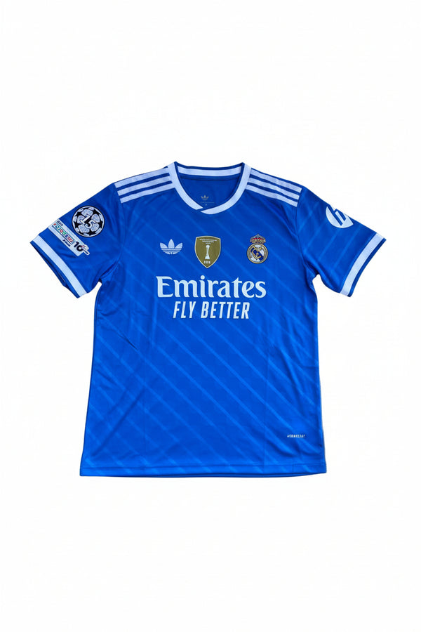 Real Madrid 25/26 Blue Third Kit 🔵 | UCL Badge | Luxury Edition 👑