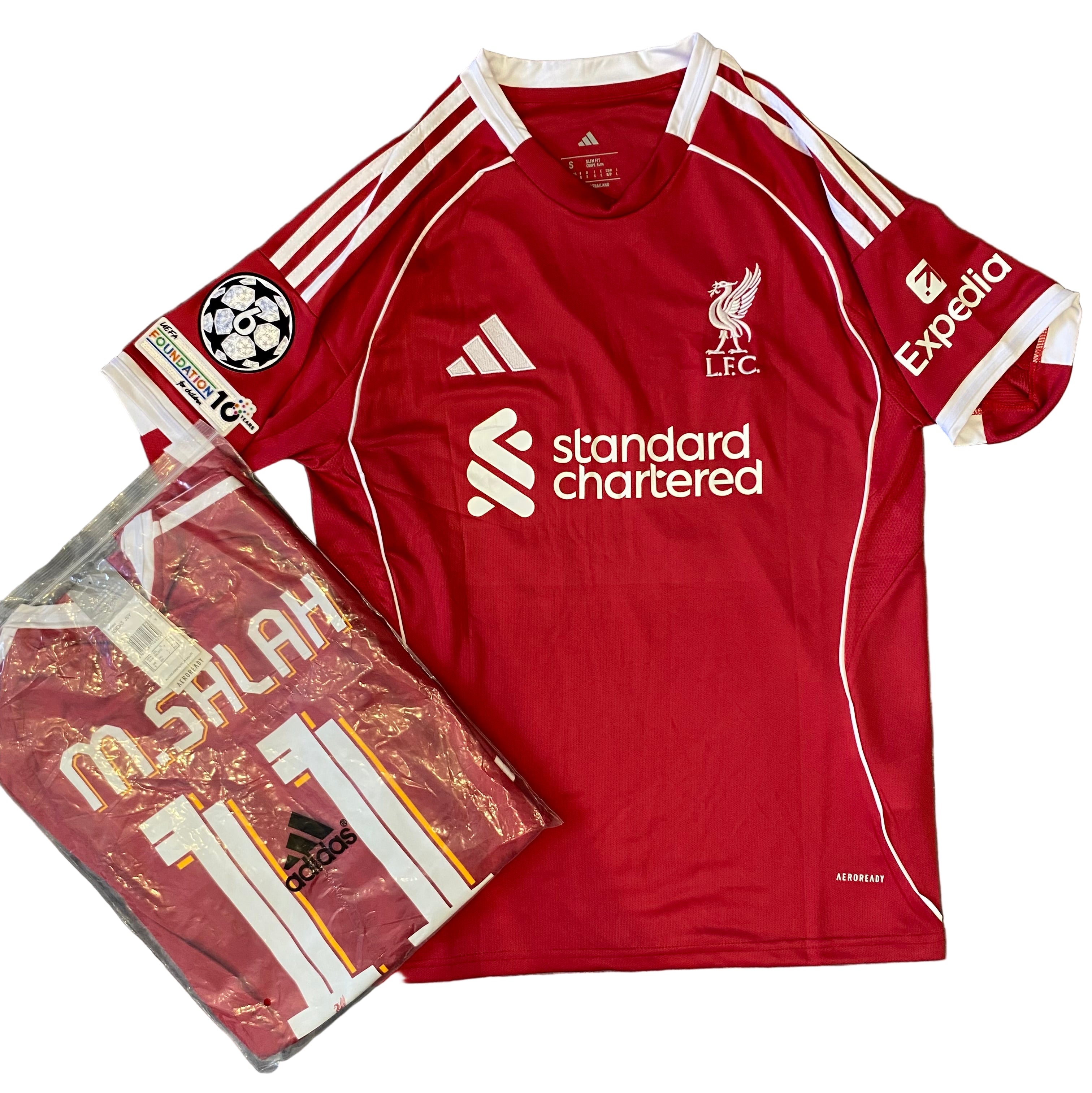 Liverpool 25/26 Home Kit 🔴 | Mohamed Salah #11 | UCL Badge | Luxury Edition 👑