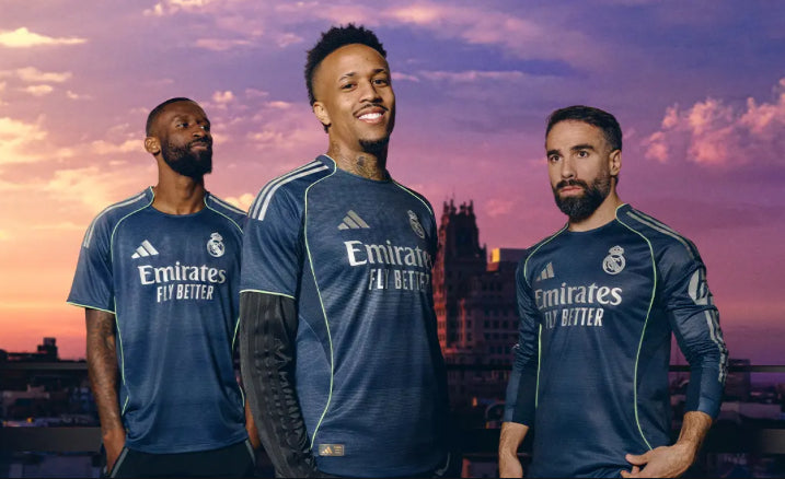 Real Madrid 25/26 Silver Away Kit 🏟️ | UCL Badge | Luxury Edition 👑