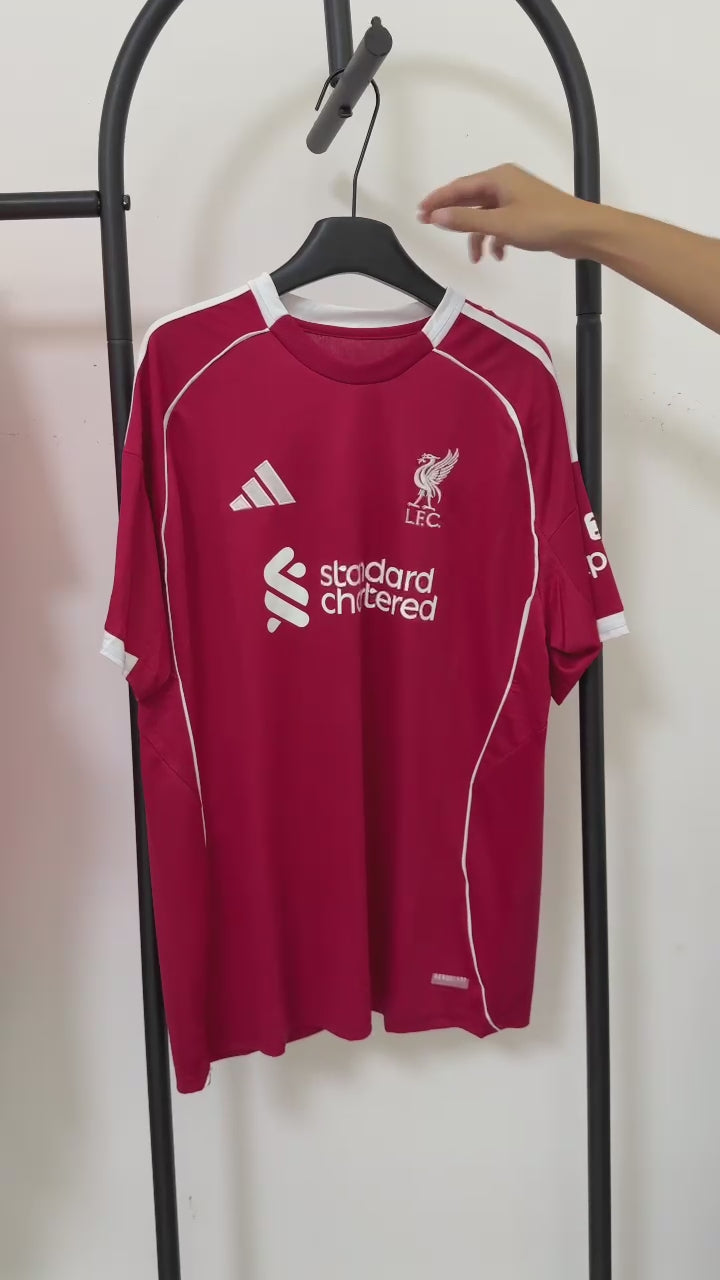 Liverpool 25/26 Home Kit 🔴 | Mohamed Salah #11 | UCL Badge | Luxury Edition 👑
